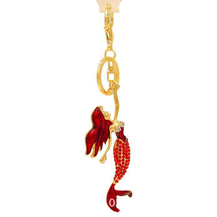 Wholesale mermaid diamond alloy keychain
